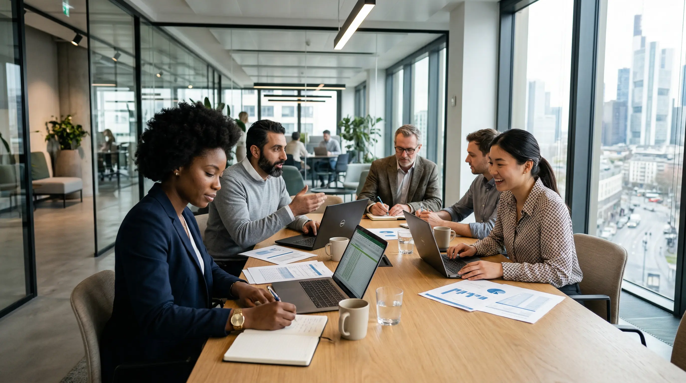 Professionelles Team in einem modernen Büro in der DACH-Region — wo Verhandlungskompetenz über Karrieresprünge entscheidet.